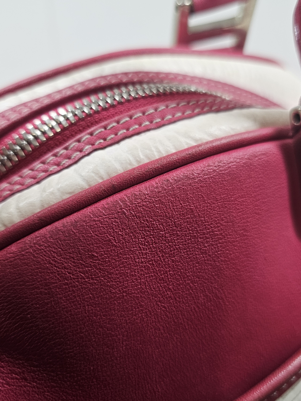 MCM Pink and White Signature Satchel - Picture 5 of 16